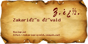 Zakariás Évald névjegykártya